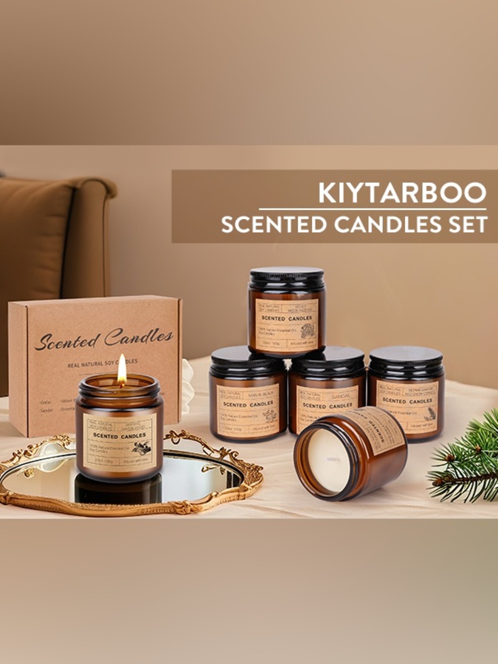 6 Pack Soy Scented Candle Set